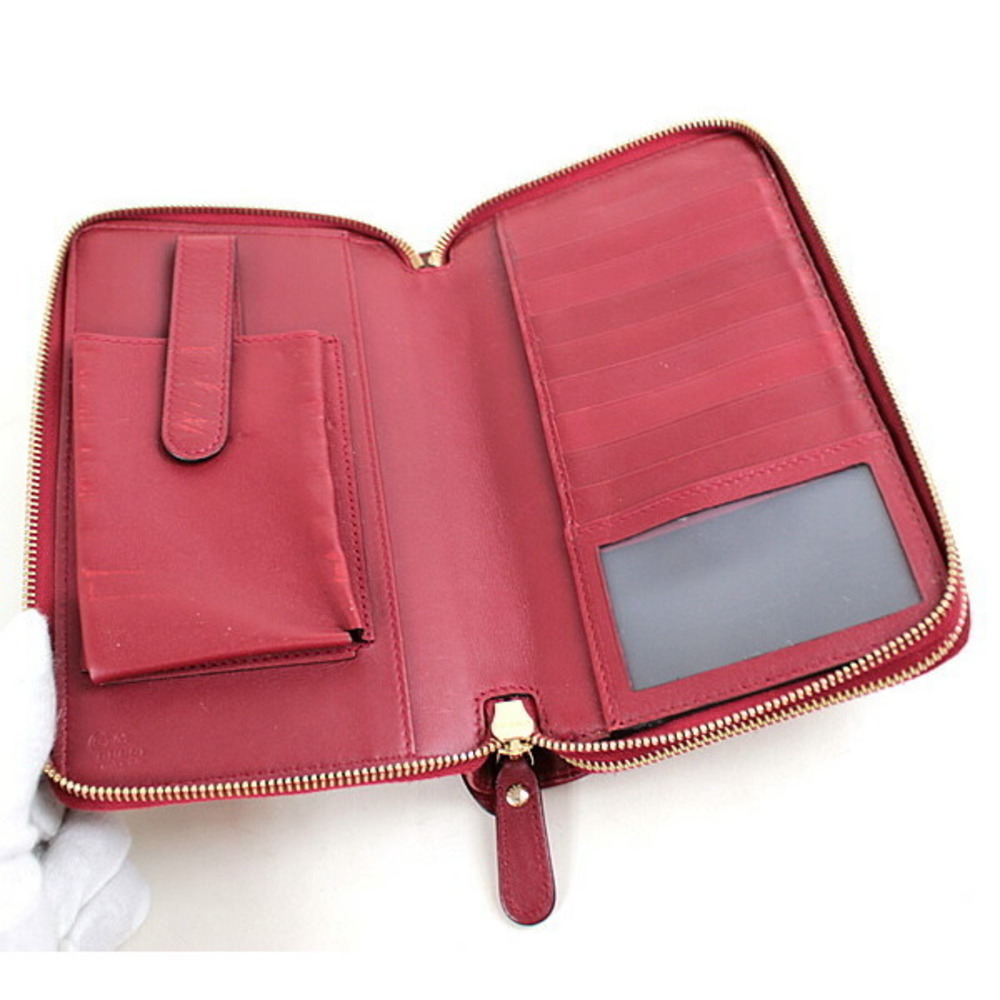 Gucci Long Wallet Micro Gg Pattern Red - image 5